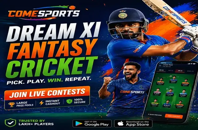 Come (Come Com) fantasy cricket & matchday visual 1